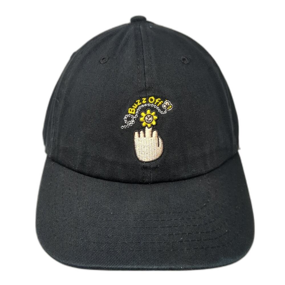 Buzz Off Baseball Cap Black One Size Adjustable Embroidered 6 Panel A-Lab
